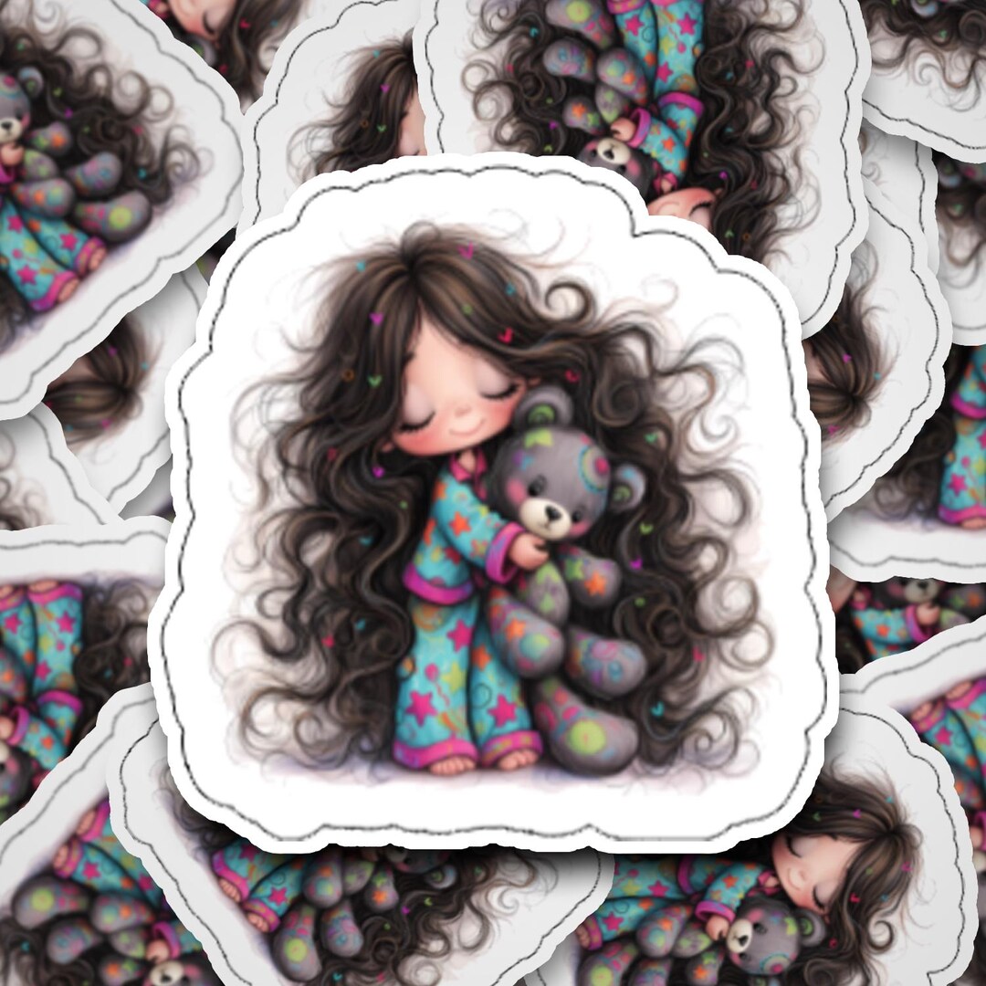Stickers - Laminated - (10 Designs) - Pajama Girl - Pajamas - Teddy ...