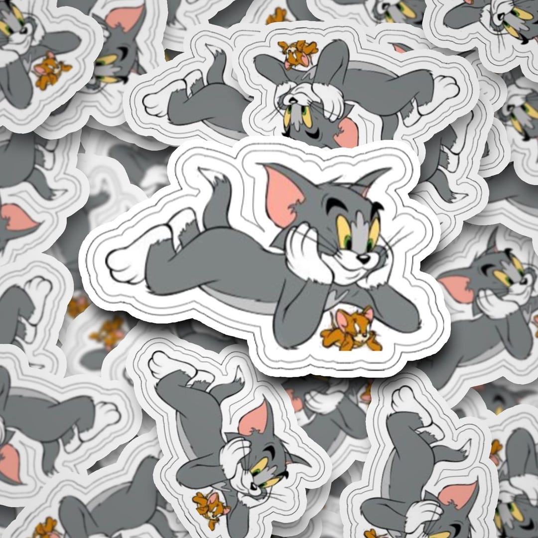 Tom Vector Sticker Stickers - Laminated - Classic Cartoon - Tom - Jerry - Cat - Mouse - Etsy