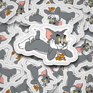 Stickers - Laminated -  Classic Cartoon - Tom - Jerry - Cat - Mouse