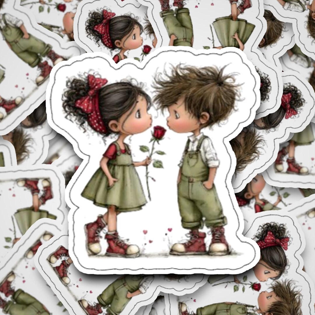 Stickers - Laminated - (15 Designs ) Couple - Love - Flowers ...