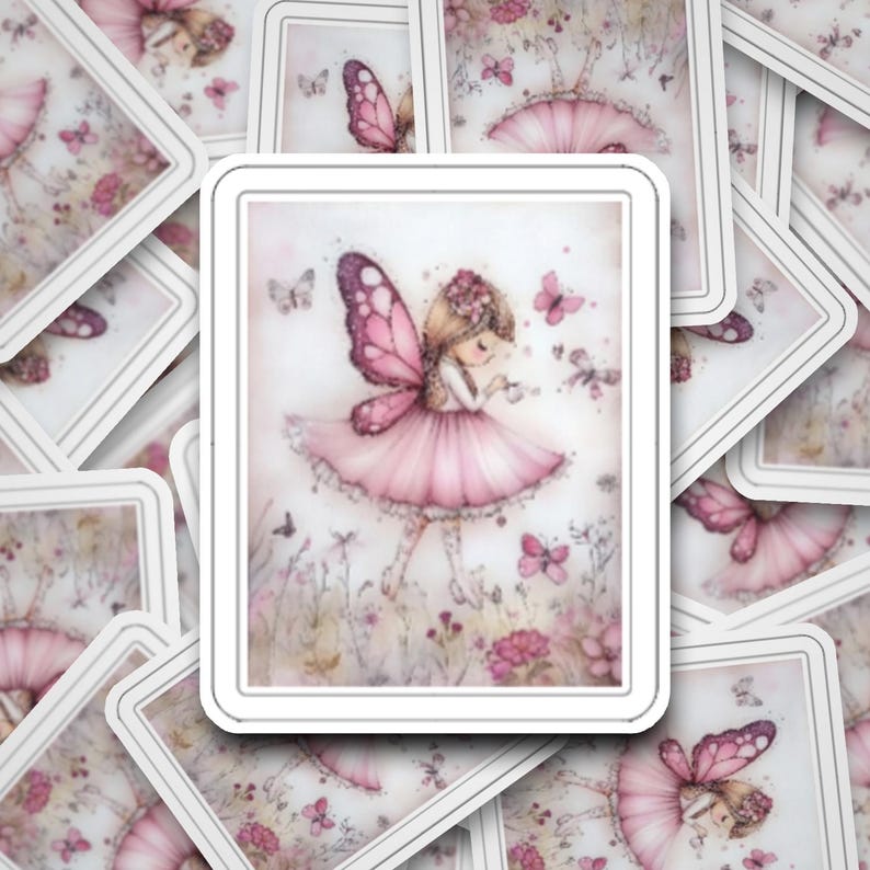 Fairy Flying Sticker Stickers - Laminated - (10 Designs) Junk Journal Stickers - Fairy ...
