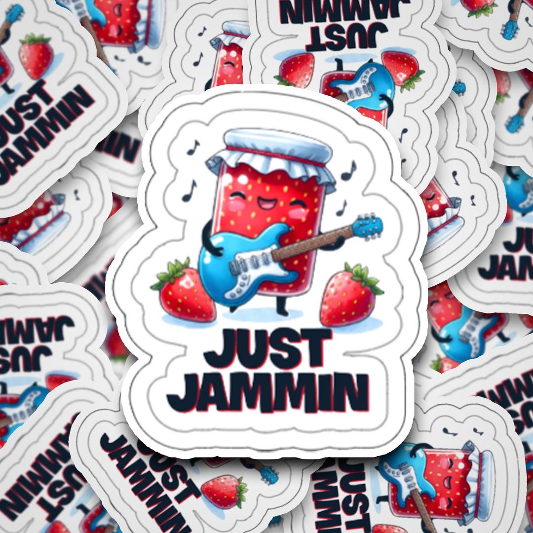 Stickers - Laminated - Jam - Jelly - Guitar - Decal - Scrapbooking ...