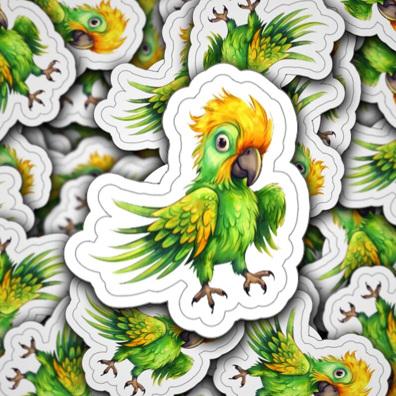Stickers - Laminated - (4 Designs) Birds - Parrots - Parrot - Etsy