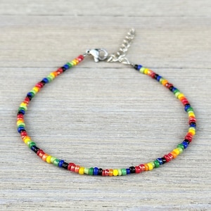 Beaded Anklet / Rainbow Anklet / Rainbow Jewelry / Beaded Jewelry