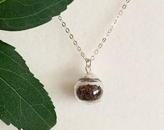 Snow Globe Necklace / Sand Necklace / Sterling Desert Necklace / Sedona Arizona / Travel Gift