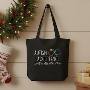 Cute Tote Bag for Autism Advocates - Spread the Message of Acceptance and Diversity Personalized Option Great Gift for Supporters of Autism