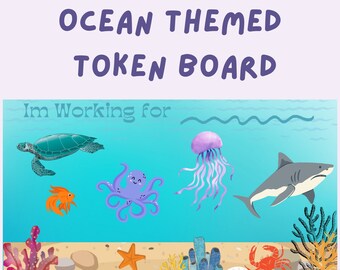 Ocean Themed Token Board, Token Economy Token System Reward Board Reward Chart Printable Reward Board Printable PDF I&#39;m Working for Board