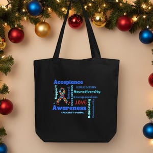 Autism Acceptance Tote Bag- Show Your Support with this Inspiring Eco Tote Bag Perfect Gift for Therapist Teacher