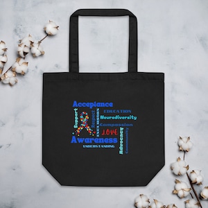 Autism Acceptance Tote Bag- Show Your Support with this Inspiring Eco Tote Bag Perfect Gift for Therapist Teacher