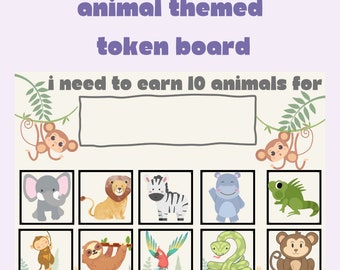 Sweet Animal Design Printable Token Board - 10 Piece Token Economy System Visual Aid for Positive Reinforcement I am working for Board