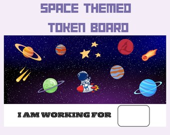 Space Themed Token Board, Token Economy Token System Reward Board Reward Chart Printable Reward Board Printable PDF I&#39;m Working for Board