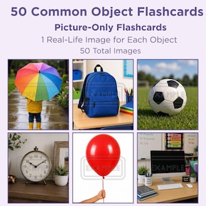 Common Objects Flashcards | Picture-Only Real-Life Photos | Printable PDF