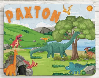 Personalized Dinosaur Puzzle for Kids, Fun Educational Gift, Toddler Activity, Custom Name Puzzle, Perfect Gift for Kids