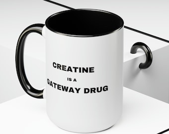 Creatin ist eine Einstiegsdroge - Lustiger Gewichtheber Becher - Fitness