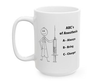Lustige ABCs Anästhesie Tasse