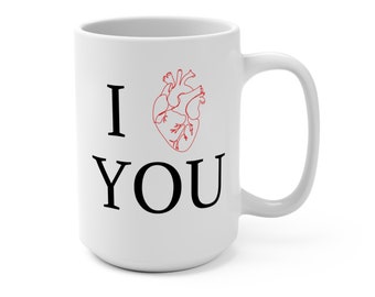 Ich liebe Dich / Ich Herz Dich anatomisches Herz Tasse