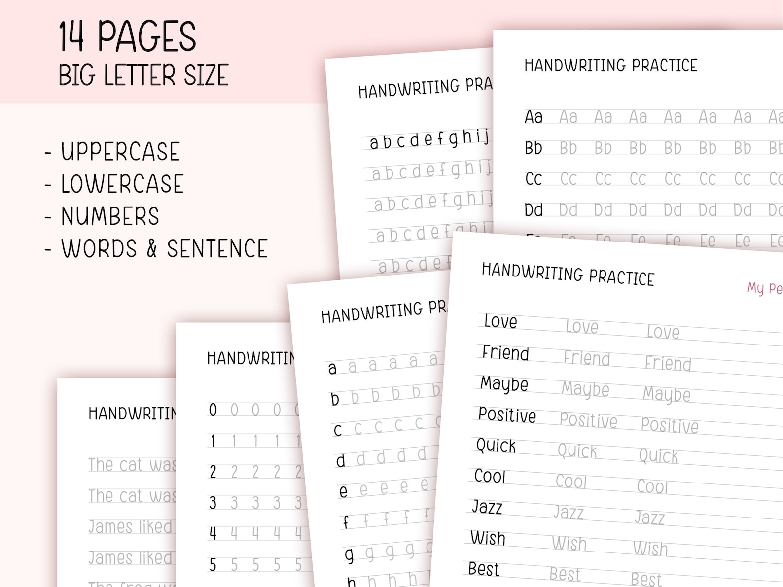 Cute Handwriting Practice Sheet, Neat Handwriting Workbook, Cute Hand ...