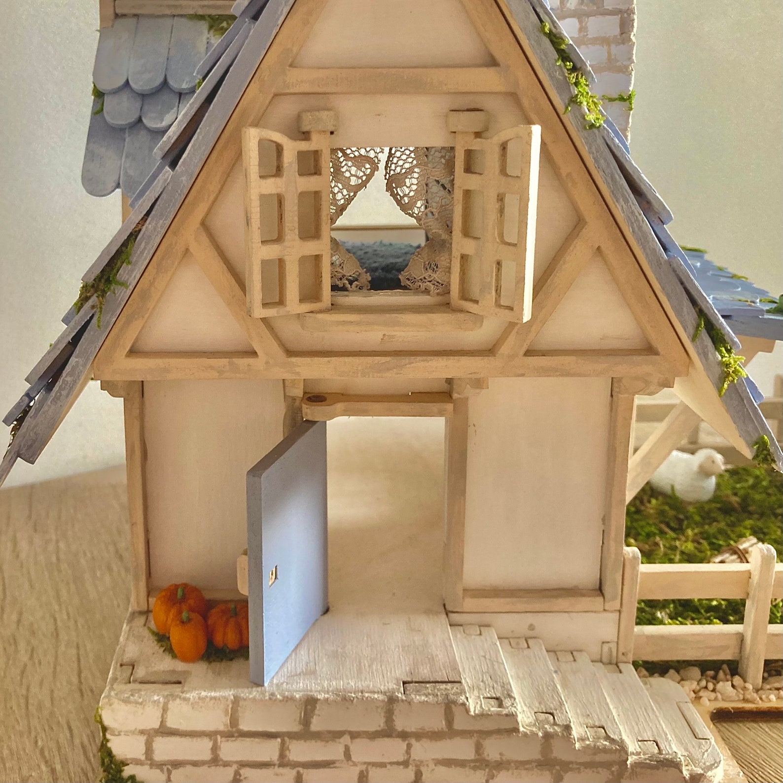 Miniature Cottagecore Wooden Dollhouse With Garden and Animals, 100% ...