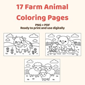 Farm Animal Coloring Pages: 17 Kawaii Printable Sheets (PDF + PNG)