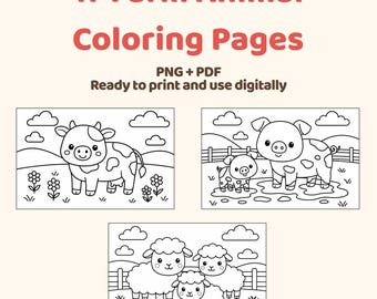 Farm Animal Coloring Pages: 17 Kawaii Printable Sheets (PDF + PNG)