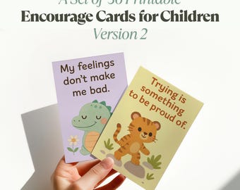 Printable Affirmation Cards for Kids: Emotional Learning, Self-Worth (PDF)