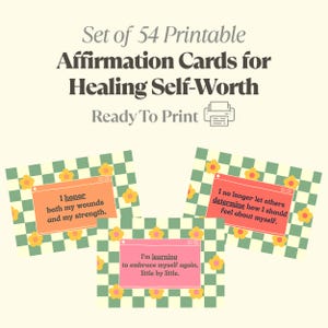 54 Cartas de Afirmação para Curar a Autoestima – Baralho de Apoio Emocional para Sentir-se Desconsiderado, Trabalho da Criança Interior e Autocompaixão