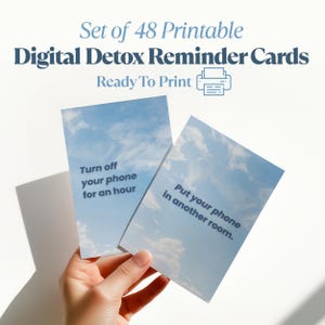 48 digitale detox-herinneringskaarten: afdrukbare mindful pauzes, rituelen zonder telefoon, zelfzorginstructies voor mindful leven en balans