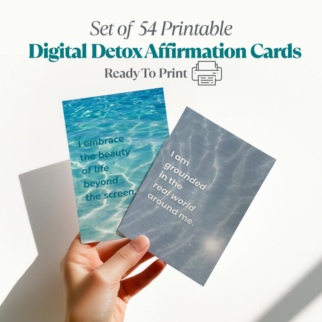 Curated visual reference: Visual Reference: 54 Digital Detox Affirmation Cards