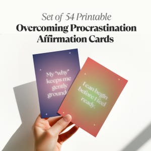 Cartões de Afirmação para Superar a Procrastinação – 54 Sugestões de Mentalidade para Imprimir para Motivação, Clareza e Autodisciplina Suave