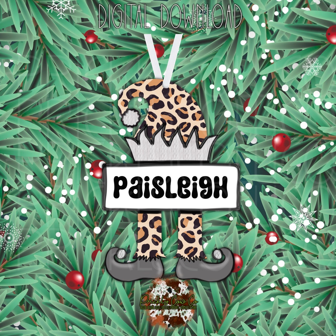 Cheetah Print Sublimation Elf With Sign -DIGITAL Download-christmas-elf ...