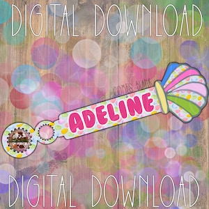 Sublimation Shell bubble wand-DIGITAL DOWNLOAD-Easter-egg-bubbles-bubble wand-ocean
