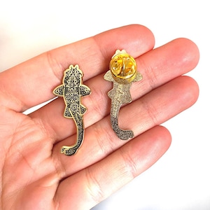 Shark Pushpins Gold Finish - Set Of 10 Handcrafted Pewter Thumbtacks For Corkboards