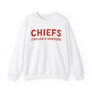 Chiefs Taylor&#39;s Version Sweatshirt, Taylor&#39;s boyfriend, Travis and Taylor, Kansas City, Super Bowl,  Unisex Heavy Blend™ Crewneck Sweatshirt