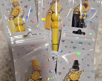 Beaded Ballpoint Pen: Sunflower, Butterfly & Gnome Themes