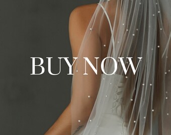 Cathedral Pearl Wedding Veil: Scattered Pearls, Bridal Tulle