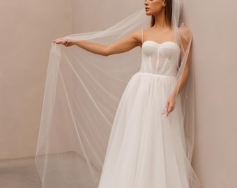 Voile de perle pour mariage Voile de perle ivoire Voile long avec perles en cascade Voile de perle Voile de perle cathédrale Voile de mariage simple Voile de perle