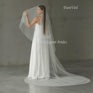 Voile de mariage deux couches avec fard à joues Voile de mariage cathédrale 2 étages voile avion de mariée voile perle 2 étages de tulle ivoire clair avec fard à joues
