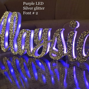Custom LED Name Sign–Light Up Name Sign for Sweet 16, Quinceañera, Bat Mitzvah, Birthday Party, Event Décor –Name Sign Only–No Base Included