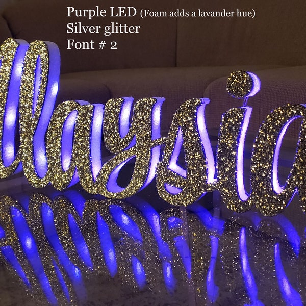 Customizable LED Lighted Name Sign - Sweet 16 - Quinceañera - Bat Mitzvah - Party -Celebration -Made In USA. **Read DESCRIPTION**