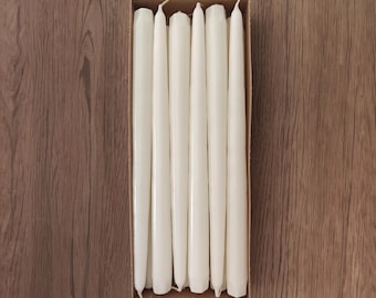 16 Hand Dipped White Approx. 12" Taper Candles (7/8" Diameter) for Sweet 16, Quinceañera & Bat Mitzvah Candle Lighting