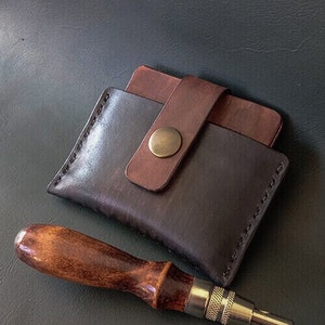 Cartera de cuero minimalista, Cartera de cuero hecha a mano, Cartera de hombre, Tarjetero, Cartera artesanal, Cartera de cuero genuino, Cartera de mujer