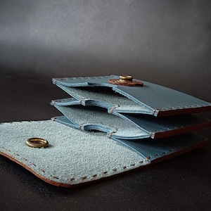 Cartera de cuero minimalista, Cartera de cuero hecha a mano, Cartera de hombre, Tarjetero, Cartera artesanal, Cartera de hombre hecha a mano, Cartera única