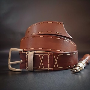 Handmade Leather Belt, Men&#39;s Leather Belt, Women&#39;s Leather Belt, Genuine Leather Handmade Belt, Men&#39;s Leather Belt, Unique Belt
