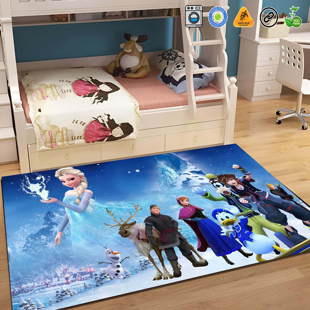 Frozen Rug Frozen Elsa Anna Olaf Rug Kids Room Rug Party Etsy