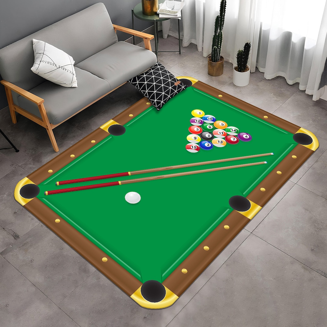 Billiard Table Rug, Pool Table, 8 Ball Pool, Game Room Rug,area Rug