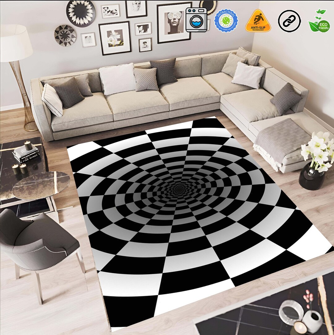 Runner Vortex Rug 3D Vortex Rug Illusion Rug Optical Etsy