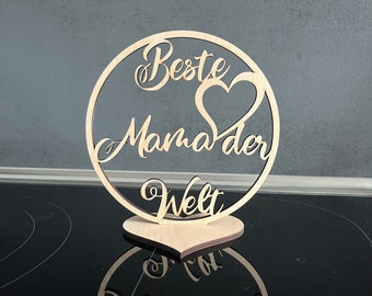 Laser file ring with Best Mom lettering. Gift for Mother&#39;s Day, Valentine&#39;s Day or birthday. Lightburn, DXF, SVG laser cut file