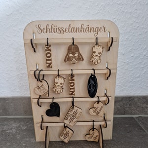 Sleutelhangerstandaard Marktpresentatiehouder Organizer Display. Digitale download, Lightburn, SVG, DXF voor 3 mm houtdikte marktkraam