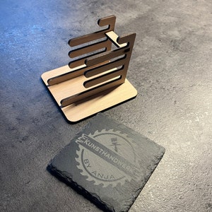 Portavasos de vidrio, posavasos de pizarra, posavasos de corcho Lightburn, soporte DXF, archivo SVG 4 mm