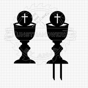 Kelch Tortentopper Kommunion Konfirmation Taufe IHS Digitale Datei Lightburn, DXF, SVG Download